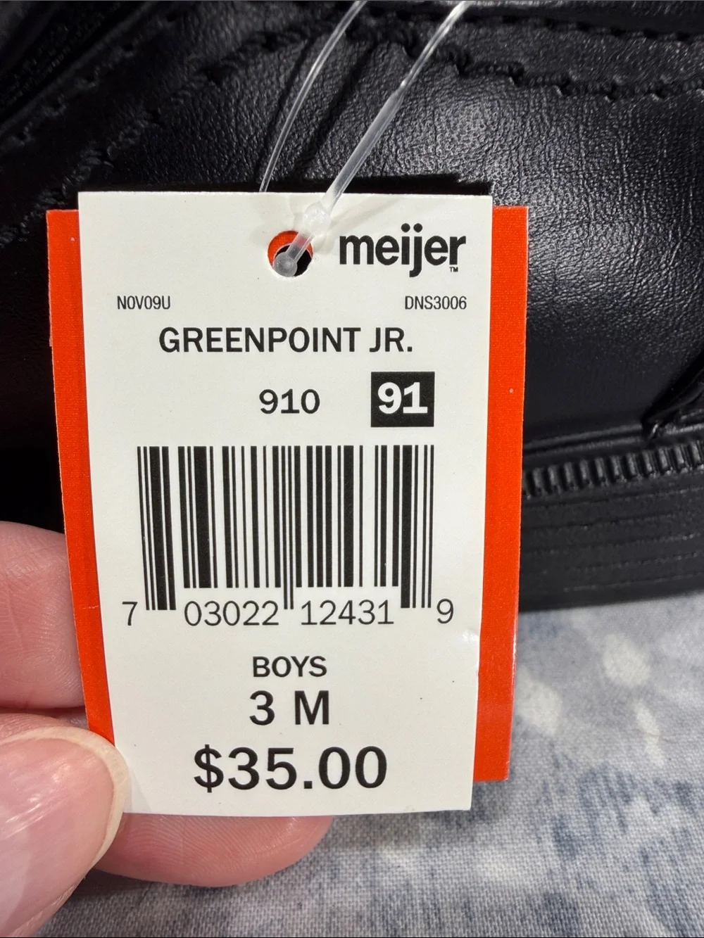 DEER STAGS “Greenpoint Jr.” Black Faux Leather Square Toe Dress Loafers Boys 3M
